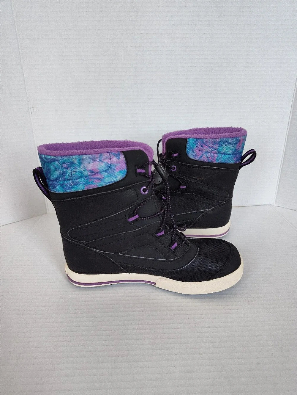 Merrell Snow Bank 2.0 Black Purple Waterproof Insulated Winter Boots Youth Sz 3M